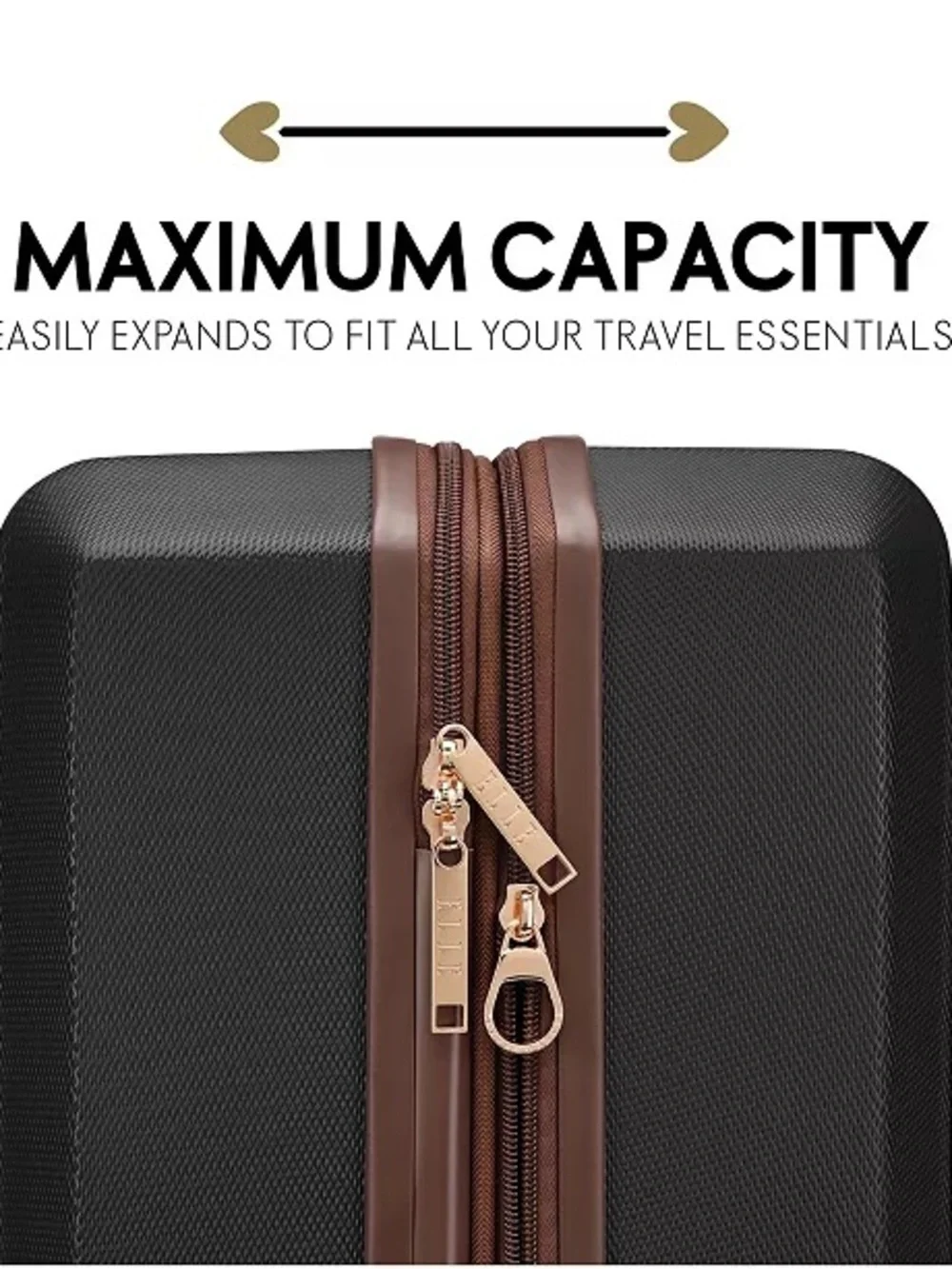 Elle Luxe Journey 1 Piece Expandable Retro Spinner Rolling carry on Luggage